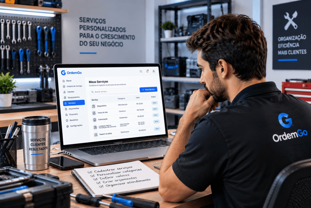 Sistema de Ordem de Serviço Online para personalizar e organizar os serviços da empresa