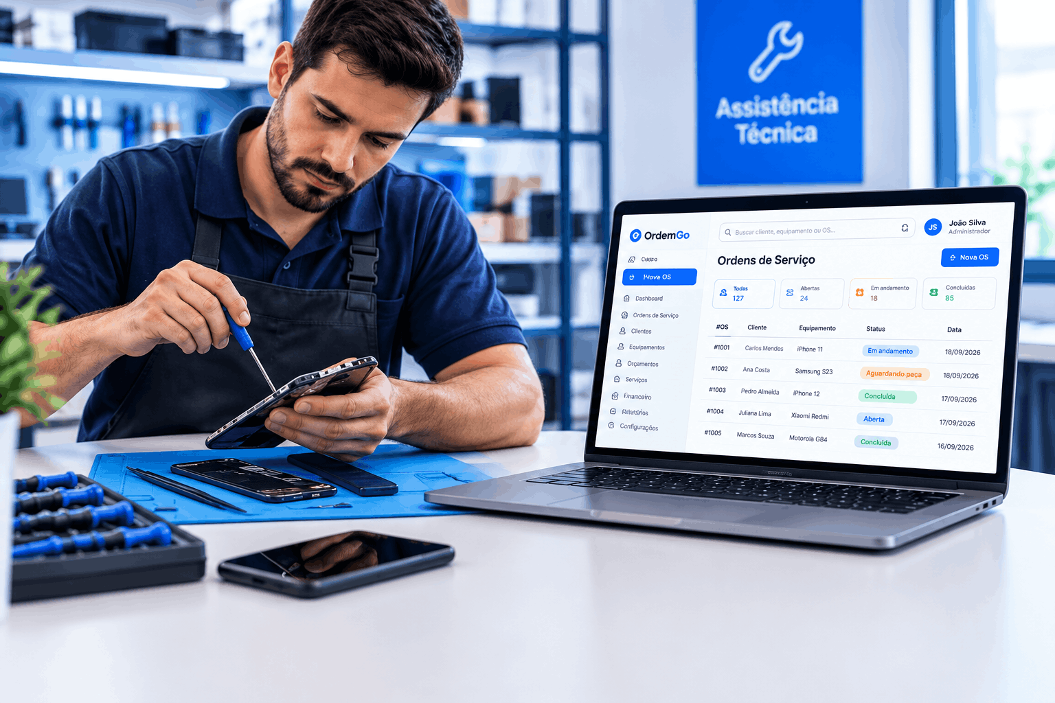 Sistema de ordem de serviço para assistência técnica